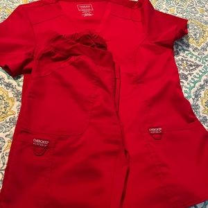 Red scrub set